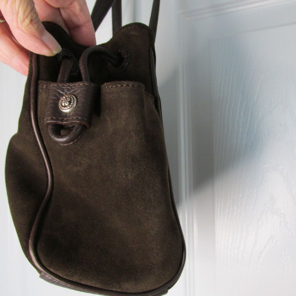 BRIGHTON Cinclaire Cinabar Brown Suede Shoulder Tote Bag - Picture 9 of 15